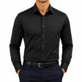 Camicia uomo M nera a maniche lunghe con taschino stile formale