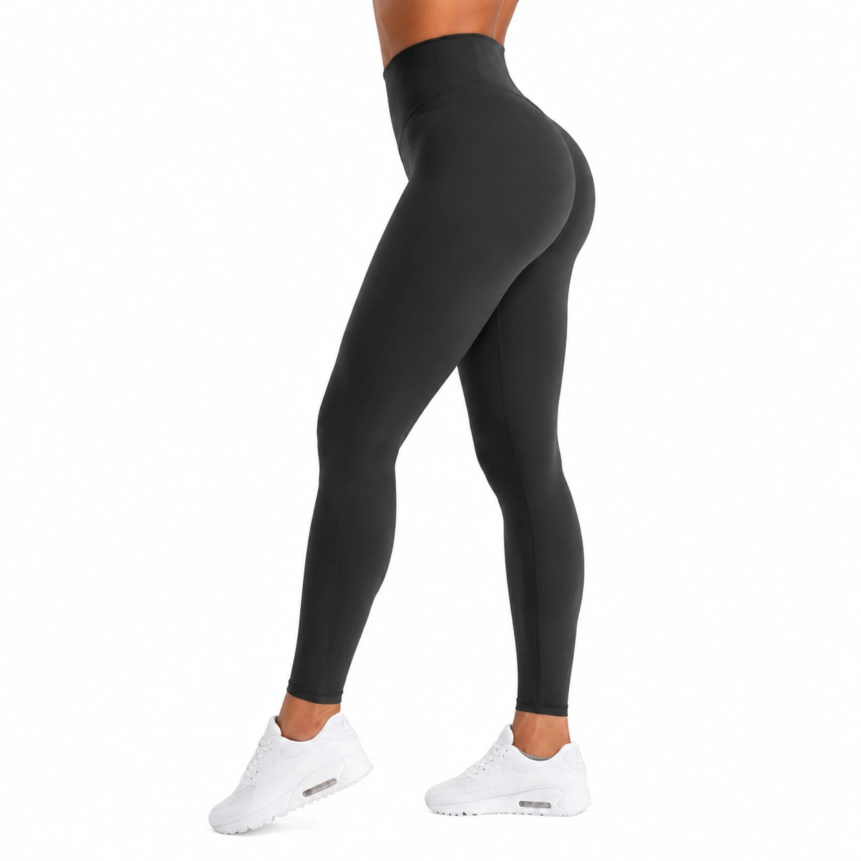 Leggings donna taglia S neri elasticizzati a vita alta per allenamento