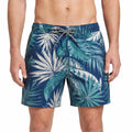 Costume da bagno uomo taglia M in tessuto sintetico blu con stampa tropicale - vita regolabile