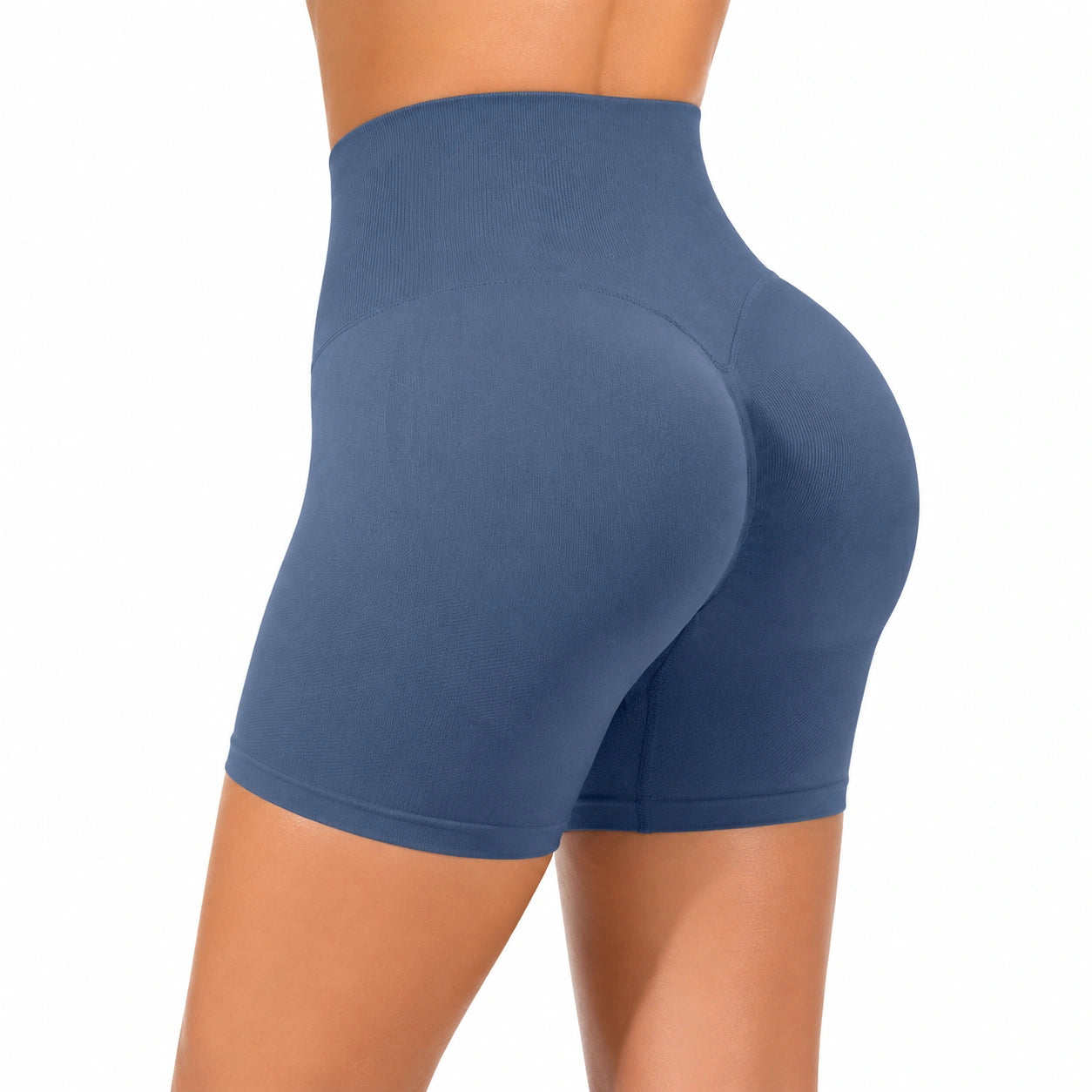 Short modellanti da donna taglia S in tessuto elasticizzato blu a vita alta