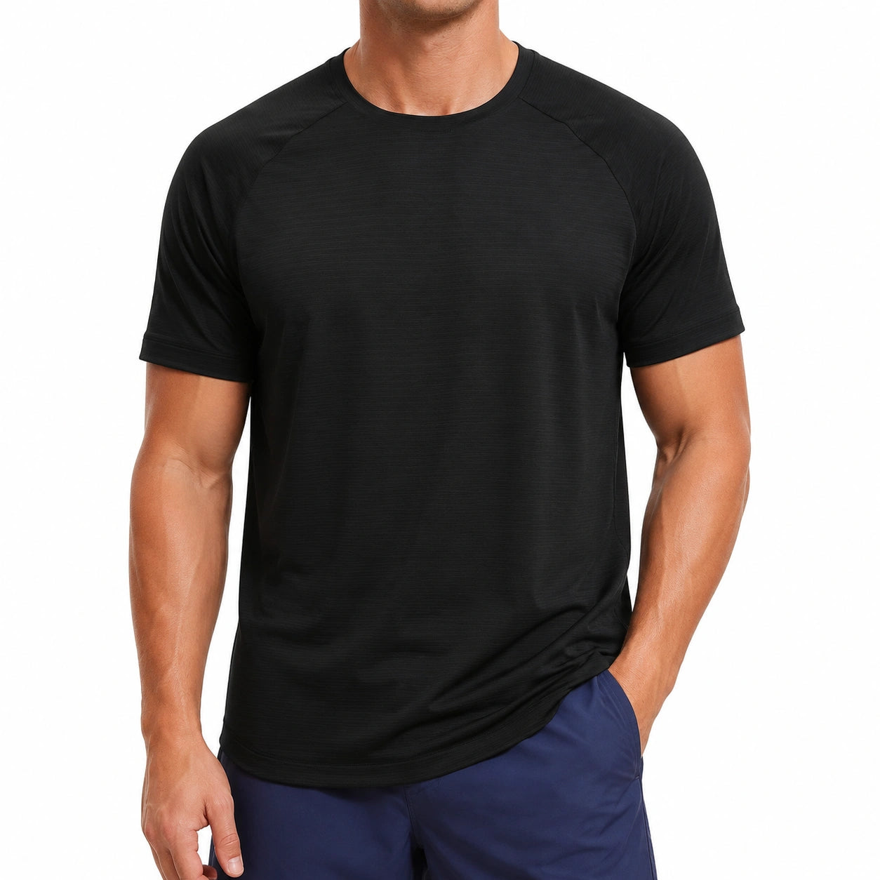 T-shirt uomo taglia L nera per attività sportive - vestibilità regolare